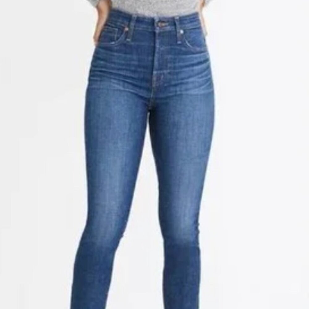 NWT Madewell Curvy High Rise Skinny Jeans Size 35 Dark Wash